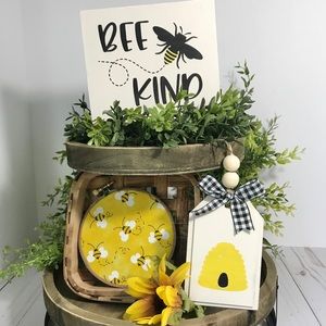 Bee Kind Decor Set Tier Tray Farmhouse Decor